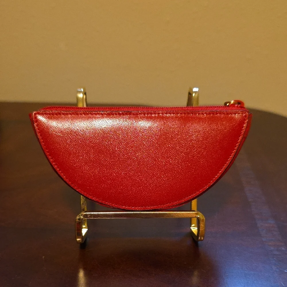 Bally Red Leather Key & Card Holder EUC